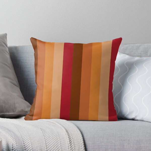 Stipe Pattern Autumn Browns and Nude Colours Throw Pillow