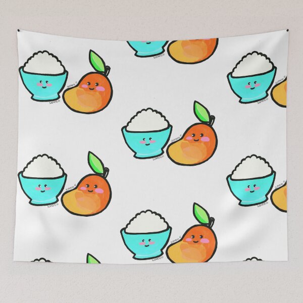 Item preview, Arroz con mango pattern white designed and sold by Suspirito  Brand.