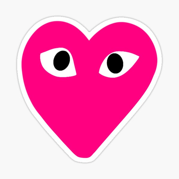 "pink cdg heart" Sticker by mollsdesigns | Redbubble