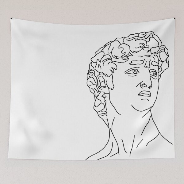 Item preview, David by Michelangelo line art portrait designed and sold by One Line Aesthetics ♡.