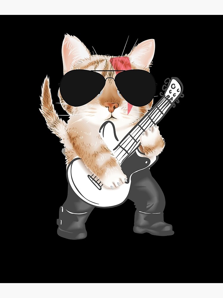 "Cat Bassist Bass Guitar " Poster by bestshirtdesign Redbubble