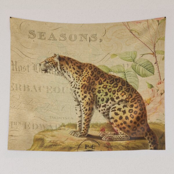 Item preview, Floral Leopard Vintage French Postcard Carte Postale designed and sold by DeeElle.