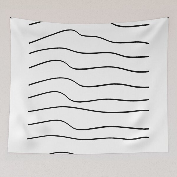 Item preview, Modern simple trendy wiggle black and white hand drawn striped pattern designed and sold by UDDesign.