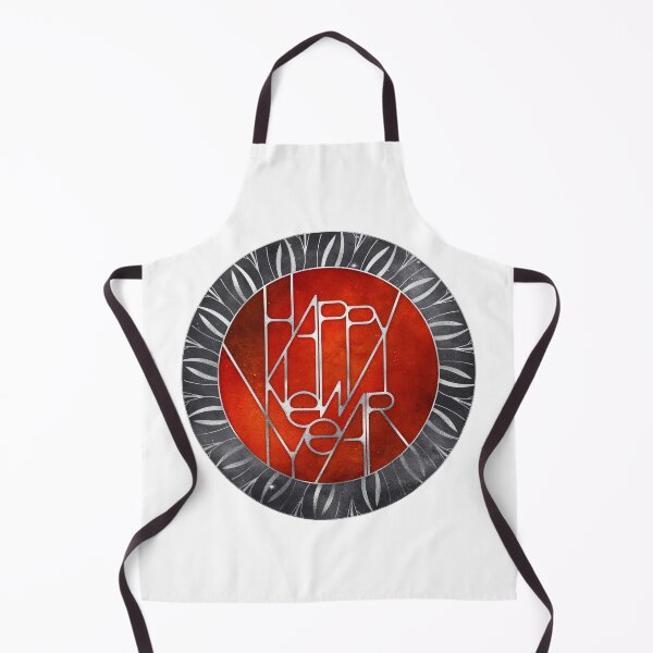 Item preview, Happy New Year Typography Badge - Gold Black Holiday Gift designed and sold by © Maya Lavda || wocado.