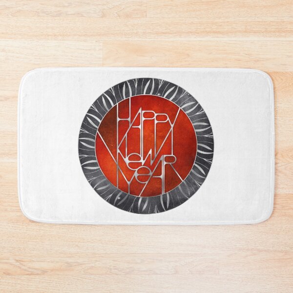 Item preview, Happy New Year Typography Badge - Gold Black Holiday Gift designed and sold by © Maya Lavda || wocado.