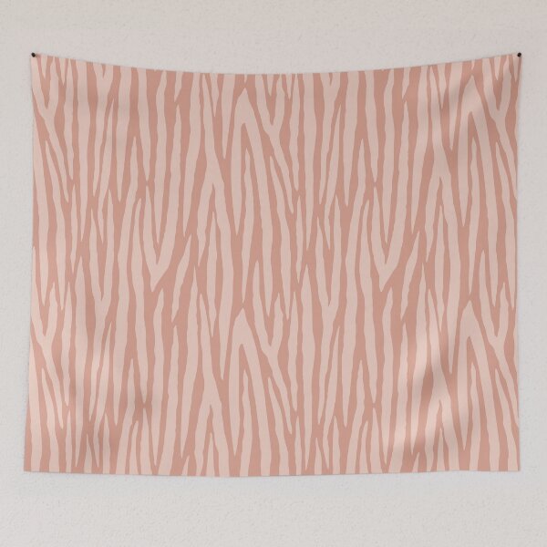 Artikelvorschau, Strukturierter Rotton im Zebrastreifen-Druck aus der Fancy Floral Zebra-Kollektion entworfen und verkauft von CJAura by Claire Jane Johnson.