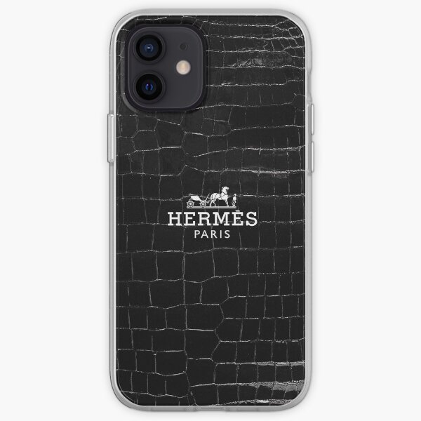hermes smooth black crocodile porosus iPhone Soft Case