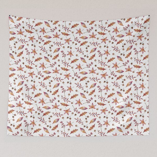 Item preview, Watercolor Autumn/ Fall Leaf Pattern- White Background designed and sold by linime1984.