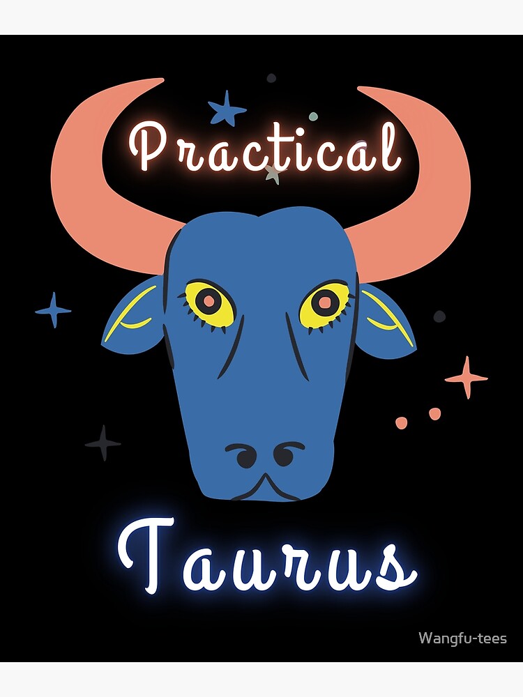 Taurus Zodiac Star Sign Horoscope Constellation Characteristics Traits Cow Graphic Poster