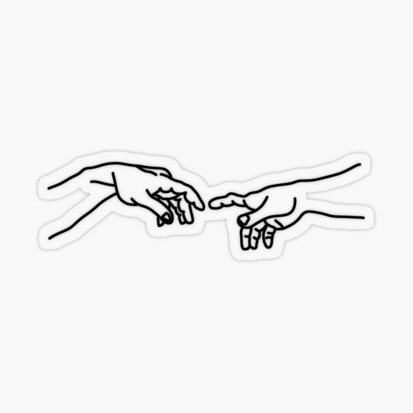 Michelangelo hands line art Transparent Sticker