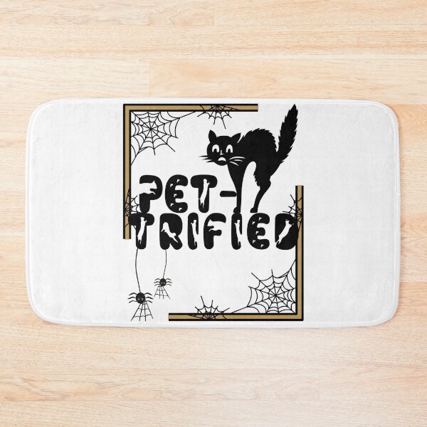 Item preview, Pet-trified halloween cat and spiders pet meme designed and sold by GoodyLeo.