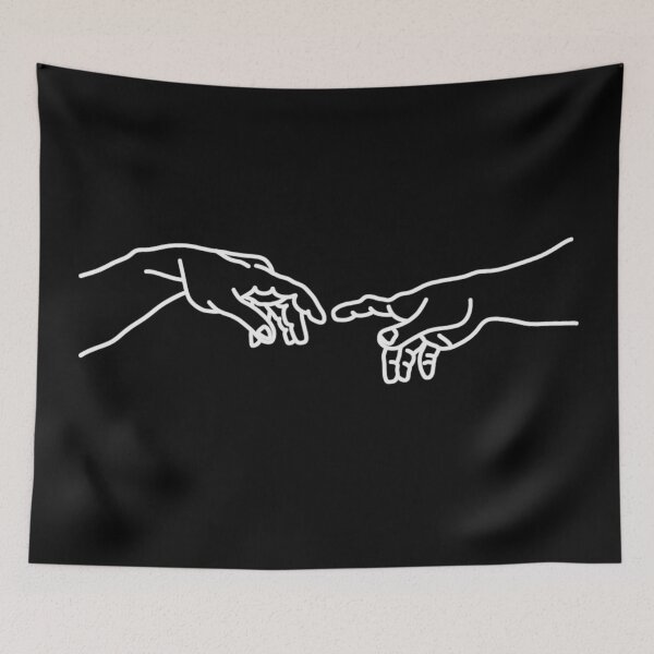 Item preview, Michelangelo hands line art designed and sold by One Line Aesthetics ♡.