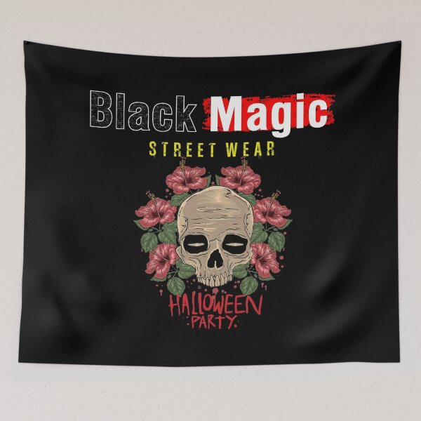 Item preview, Black Magic Street Wear Halloween Party Skull And Flowers  designed and sold by darknessjeff86.