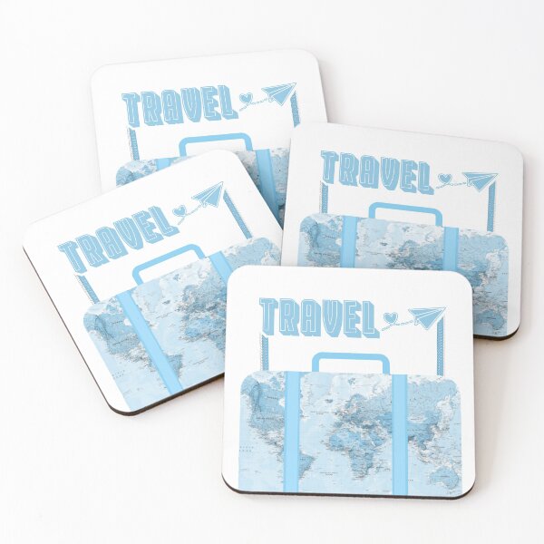 Item preview, Blue Map Travel Luggage designed and sold by crizzycreates.