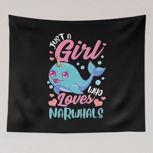 Item preview, Just A Girl Who Loves Narwhals Super Cute designed and sold by perfectpresents.