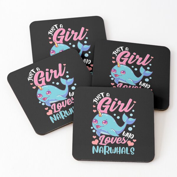 Item preview, Just A Girl Who Loves Narwhals Super Cute designed and sold by perfectpresents.