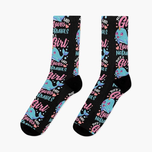 Item preview, Just A Girl Who Loves Narwhals Super Cute designed and sold by perfectpresents.
