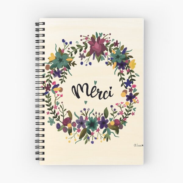 Item preview, Merci with flowers designed and sold by Audreysuau.