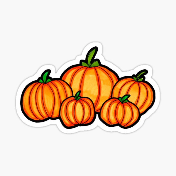 Pumpkin Patch Autumn Halloween Illustration Sticker