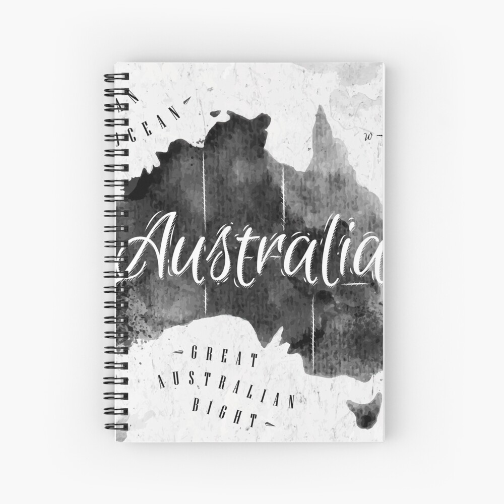 "Australia Map" Spiral Notebook for Sale by della95 Redbubble