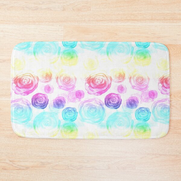 Item preview, Rainbow White Cotton Candy Roses Pattern designed and sold by everything4eva.