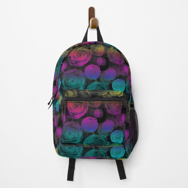 Item preview, Rainbow Black Cotton Candy Roses Pattern designed and sold by everything4eva.