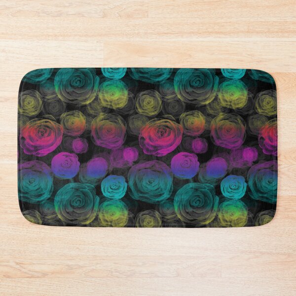 Item preview, Rainbow Black Cotton Candy Roses Pattern designed and sold by everything4eva.