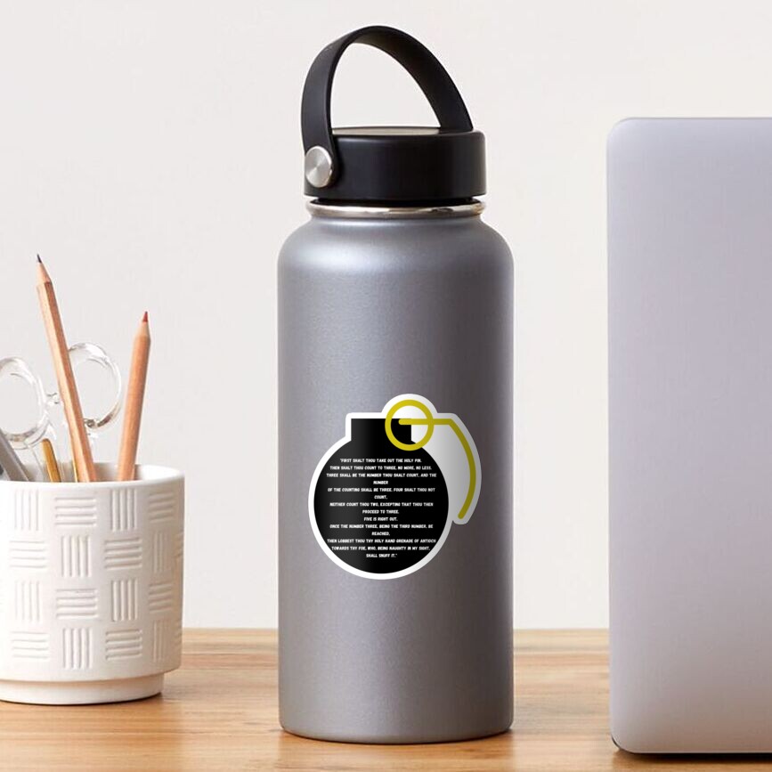 "Holy Hand Grenade Funny Monty Python Quote" Sticker for Sale by