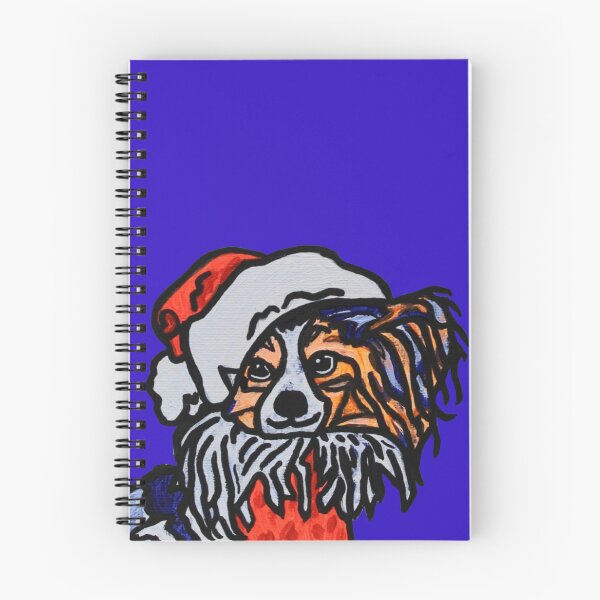 Item preview, Papillon Dog Santa over Blue designed and sold by Amanda A. Anthony.