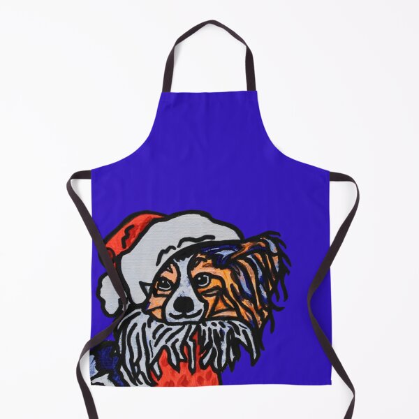 Item preview, Papillon Dog Santa over Blue designed and sold by Amanda A. Anthony.
