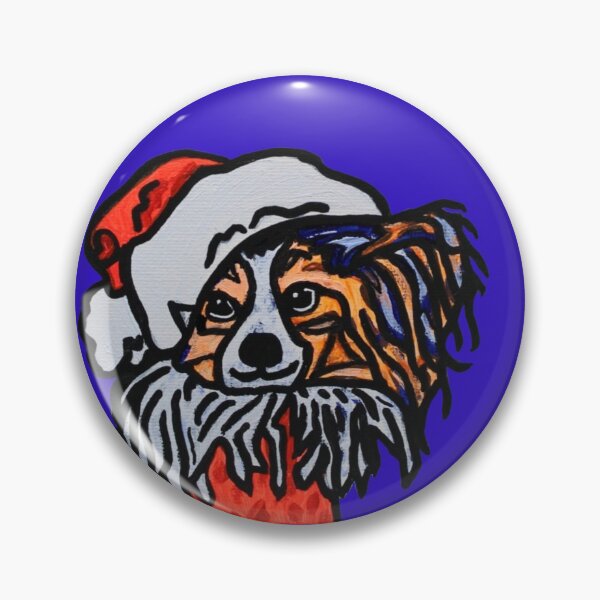 Item preview, Papillon Dog Santa over Blue designed and sold by Amanda A. Anthony.