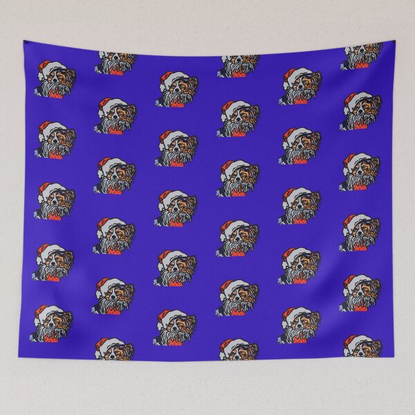 Item preview, Papillon Dog Santa over Blue designed and sold by Amanda A. Anthony.
