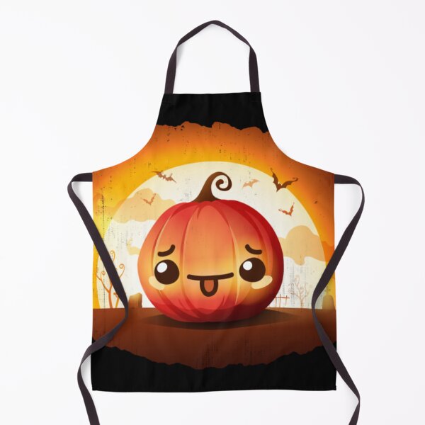 Item preview, Cute Pumpkin in a Graveyard - Japanese Style Anime Kawaii Pumpkin designed and sold by JoanneHughes.