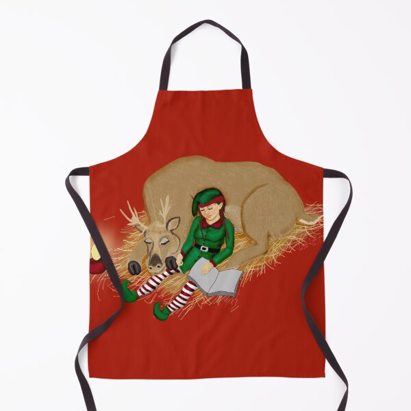 Item preview, Sleepy Elf reading to reindeer designed and sold by Sarah-Lynn Brown.
