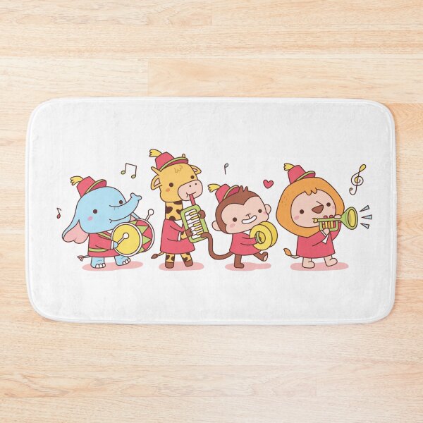Item preview, Cute Animals Elephant, Giraffe, Monkey and Lion Musical Band designed and sold by rustydoodle.