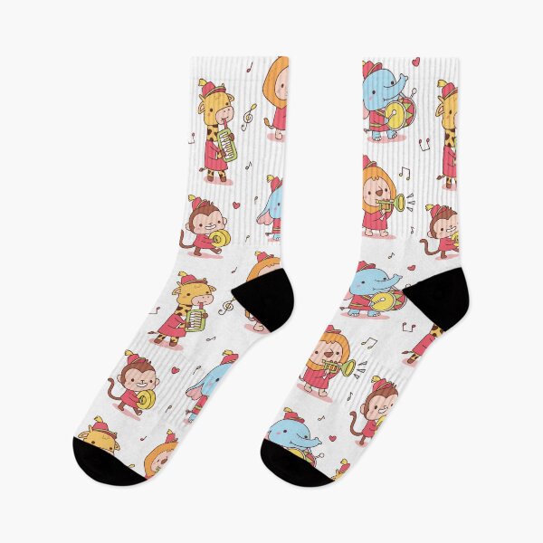 Item preview, Cute Animals Elephant, Giraffe, Monkey and Lion Musical Band designed and sold by rustydoodle.