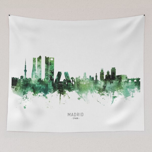 Aperçu de l'œuvre Madrid Spain Skyline créée et vendue par ArtPrints.