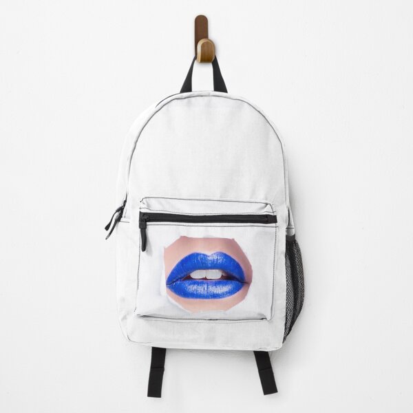 Item preview, Mouth With Blue Lips Breaking Through Paper designed and sold by mikels.