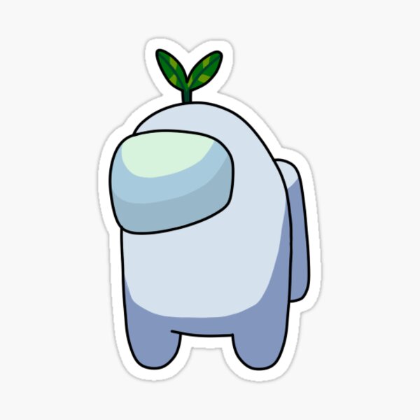 White Among Us Sprout Hat Sticker By Azumane Redbubble