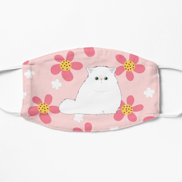 Persian Kitten and Flowers Flat Mask