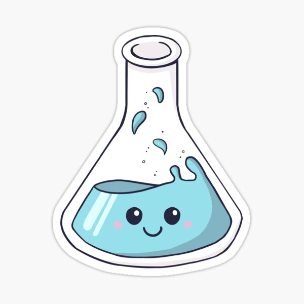 Cute Laboratory Flask Blue Sticker