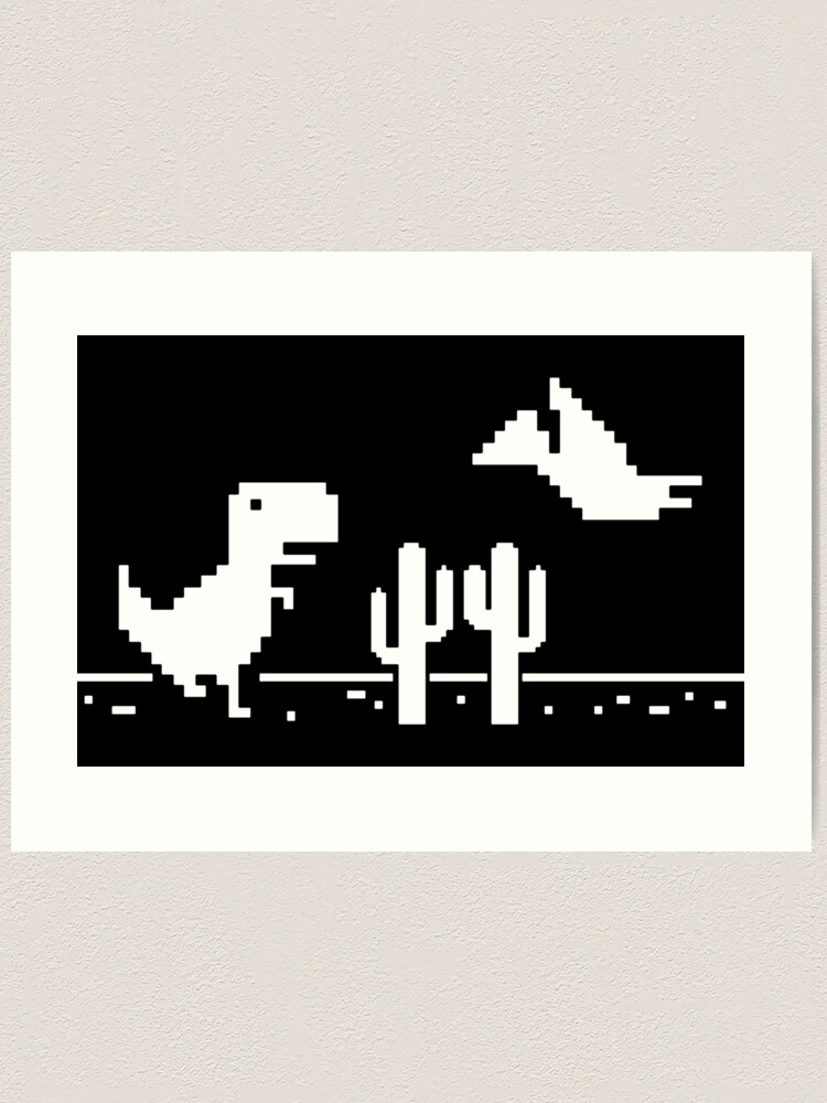 Offline T-Rex Game - Google Dino Run Art Print for Sale by Livity