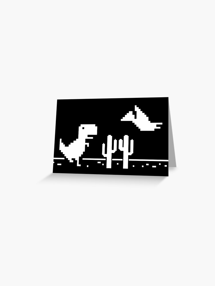 Chrome Dinosaur Game TRex Cactus Nightlife | Greeting Card