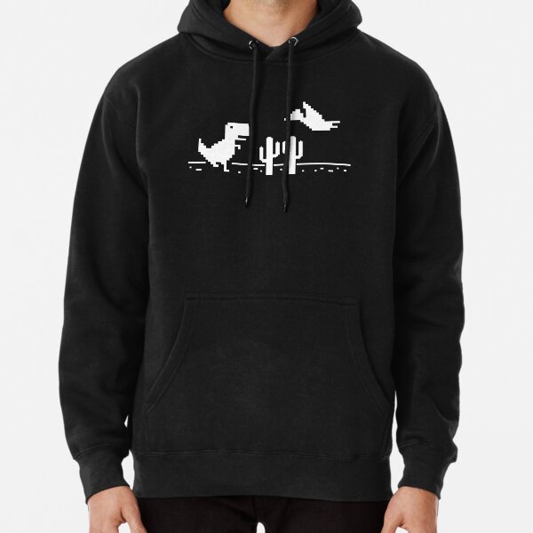  You Are Offline T-Rex [Dino Run] Pixel Art Dinosaur Game  Sweatshirt : Clothing, Shoes & Jewelry