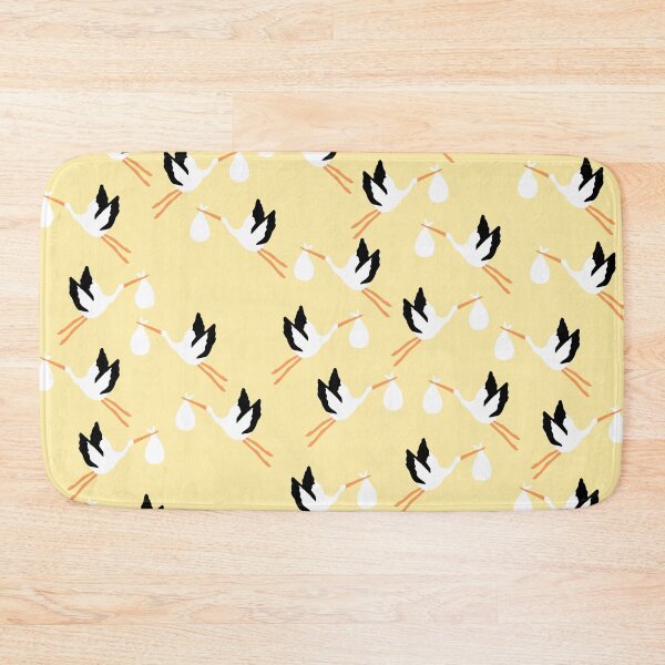 Item preview, Cute Stork Print on Yellow Background designed and sold by kapotka.