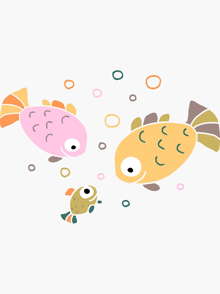 Cute Kawaii Fish' Sticker