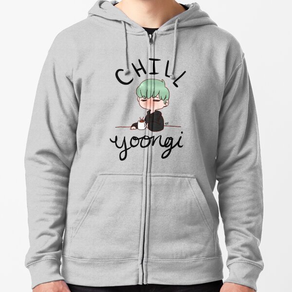 Chill Min Yoongi Sudadera con capucha y cremallera