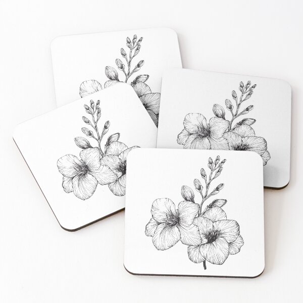 Item preview, Blackwork Ink Freesia Linedrawing designed and sold by marta-maria.