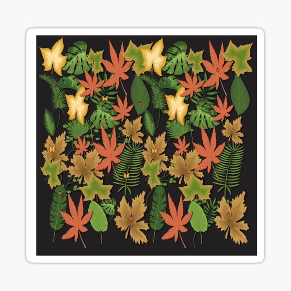 Item preview, abstract leaves collage pattern designed and sold by ErhanArt.