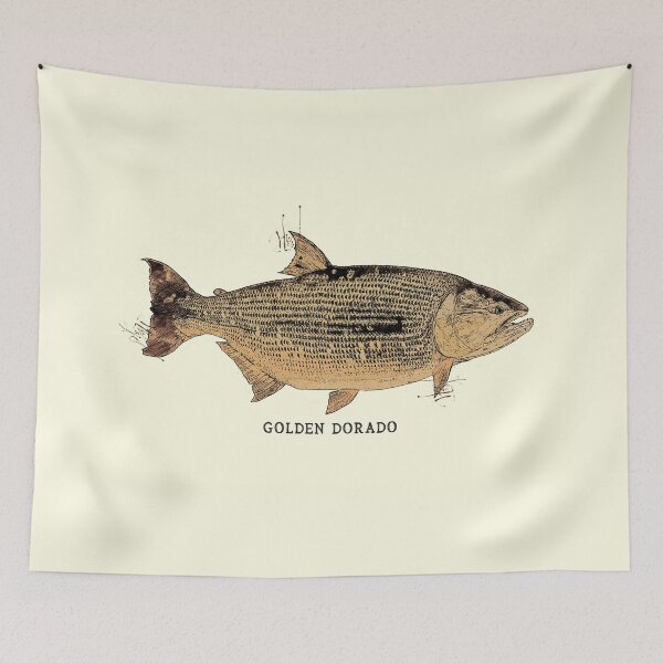 Item preview, GOLDEN DORADO Vintage Art Sketch for the Fishing Lovers and Anglers  designed and sold by Naumovski.